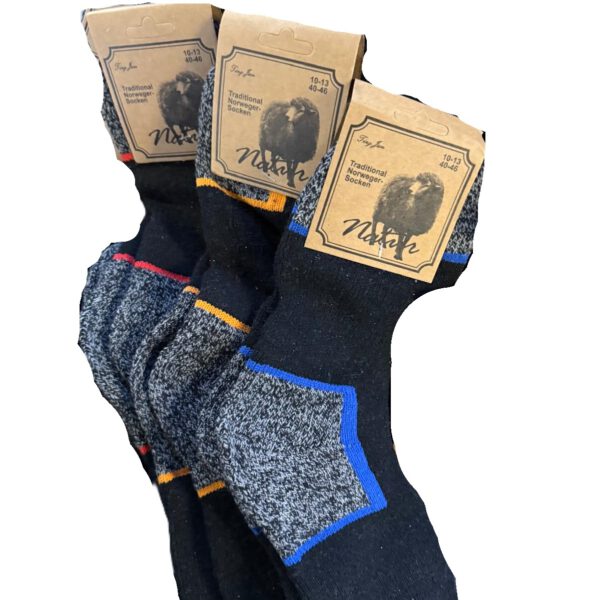 Norweger Socken 3 Paar – Größe 40–46