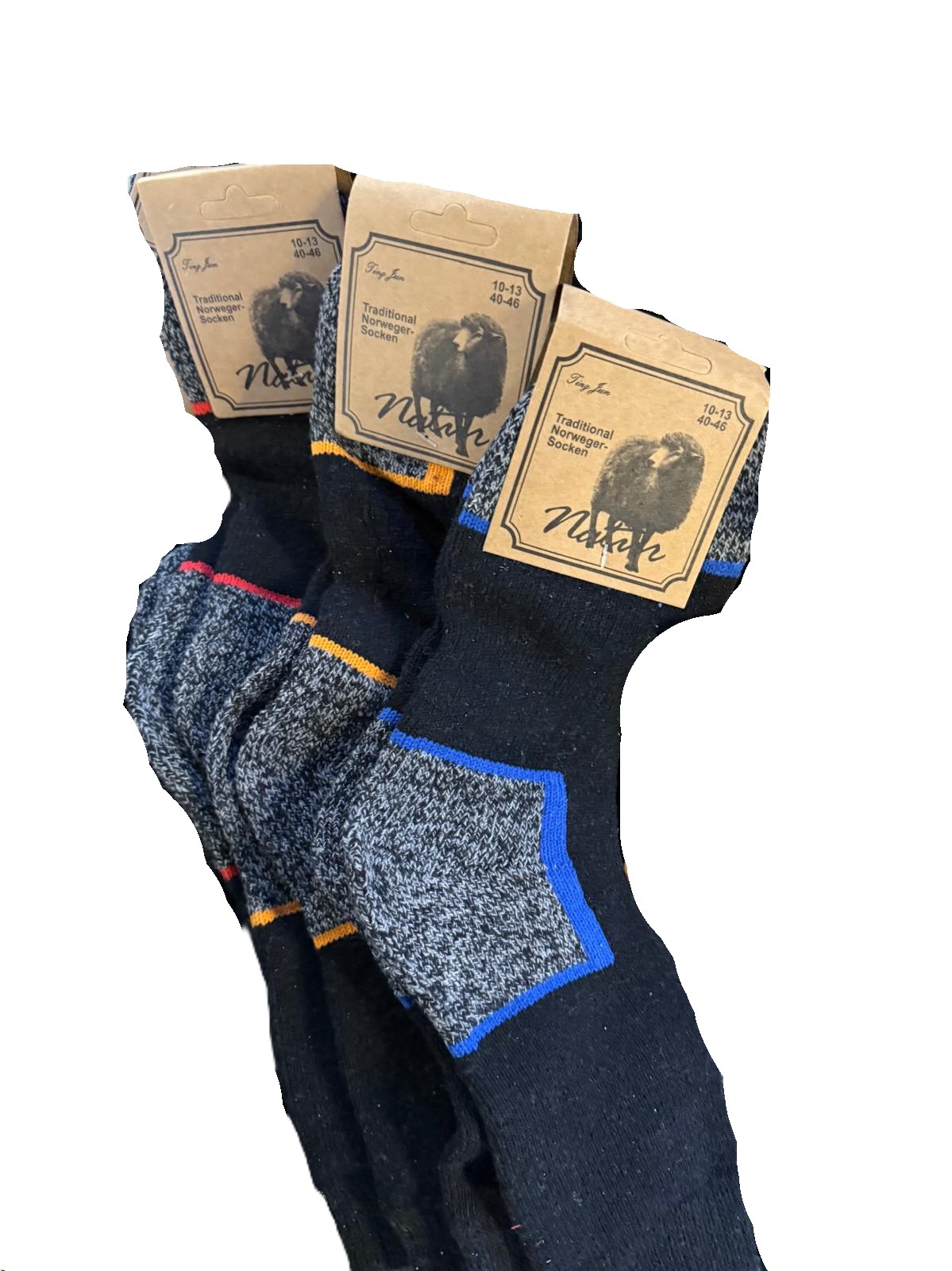 Norweger Socken 3 Paar – Größe 40–46