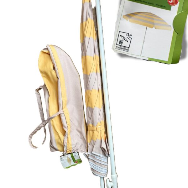 LIVARNO home Sonnenschirm Ø180 cm UV80+ Gelb/Grau